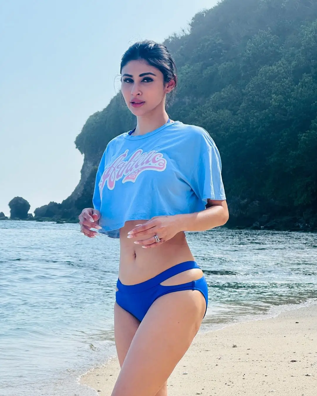 MOUNI ROY PHOTOSHOOT IN BLUE SWIMSUIT BIKINI 3